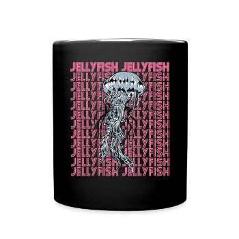 Mystical Jellyfish Ocean Life Underwater Sea Animal - Full Colour Mug - black - Front