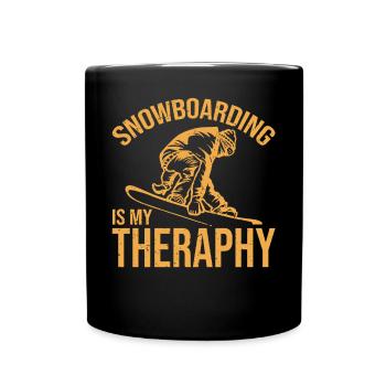 Snowboarding Is My Therapy Snowboarding - Tasse einfarbig - Schwarz - Vorne