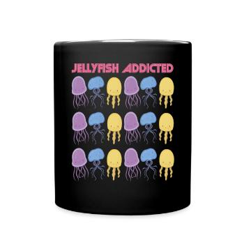 Jellyfish Addicted Cute Fish Sea Ocean Life Under Wa - Full Colour Mug - black - Front