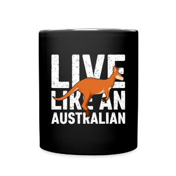 Australisches Känguru Australisches Känguru-Hinter - Tasse einfarbig - Schwarz - Vorne