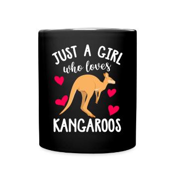Cute Kangaroo Girl Loves Kangaroos Australia O - Mug uni - noir - Devant