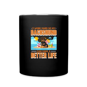 Dachshund Dog Dogs Dachshund Teckel Gift - Full Colour Mug - black - Front