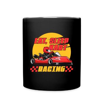 Kart Eat Sleep Race Go-Kart-Rennen Go-Kart Racetra - Full Colour Mug - black - Front