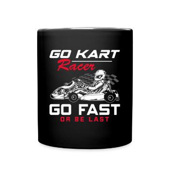 Go-Kart-Rennfahrer Kart-Rennen Gokart-Rennbahn-Ren - Tasse einfarbig - Schwarz - Vorne