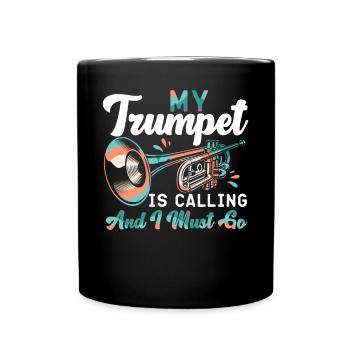Trumpet Player My Trumpet Is - Tasse einfarbig - Schwarz - Vorne