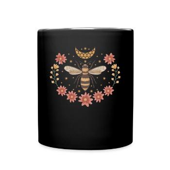 Flowers Bees Shirt Gift Beekeeper - Full Colour Mug - black - Front