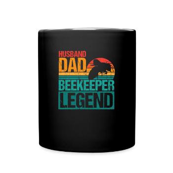 Husband Dad Beekeeper Legend Shirt Imker - Full Colour Mug - black - Front