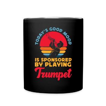 Trumpet Player Vintage Retro - Tasse einfarbig - Schwarz - Vorne