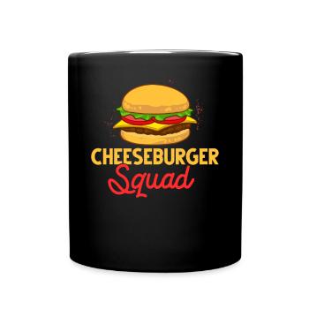 Cheeseburger Cheese Sandwich Hamburger - Full Colour Mug - black - Front