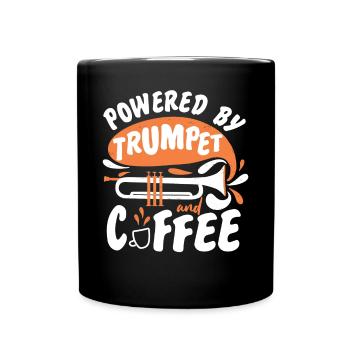 Trumpet Player Coffee Powered By - Tasse einfarbig - Schwarz - Vorne