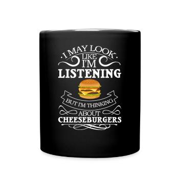 Cheeseburger Käse Sandwich Hamburger - Tasse einfarbig - Schwarz - Vorne
