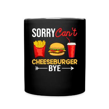 Cheeseburger Cheese Sandwich Hamburger - Full Colour Mug - black - Front