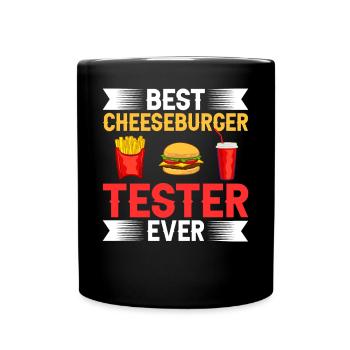 Cheeseburger Käse Sandwich Hamburger - Tasse einfarbig - Schwarz - Vorne