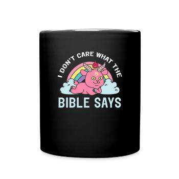 I Don't Care What The Bible Says Kawaii Satan - Full Colour Mug - black - Front