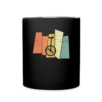 Vintage Unicycle Unicyclist - Full Colour Mug - black - Front