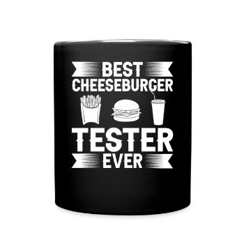Cheeseburger Cheese Sandwich Hamburger - Full Colour Mug - black - Front