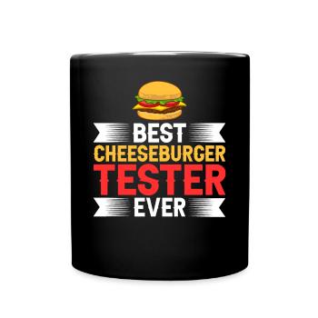 Cheeseburger Cheese Sandwich Hamburger - Full Colour Mug - black - Front