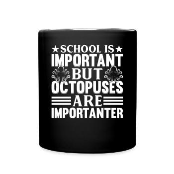 Kraken - L’école est importante mais les pieuvres sont des lutins - Mug uni - noir - Devant