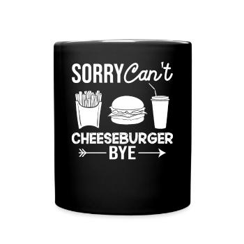 Cheeseburger Cheese Sandwich Hamburger - Full Colour Mug - black - Front