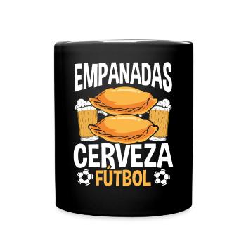 Empanadas Cerveza Fútbol Food Making Lover - Tasse einfarbig - Schwarz - Vorne
