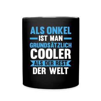 Patenonkel Pate Onkel - Tasse einfarbig - Schwarz - Vorne