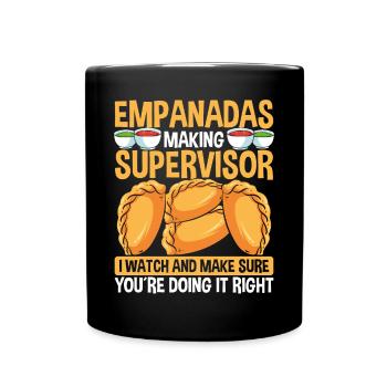 Empanadas Making Supervisor Latin Hispanic Food - Full Colour Mug - black - Front