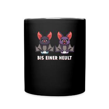 Bis Einer Heult Gamer Fledermaus - Tasse einfarbig - Schwarz - Vorne