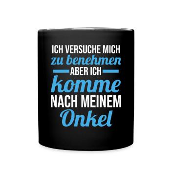 Patenonkel Nichte Neffe Onkel - Tasse einfarbig - Schwarz - Vorne