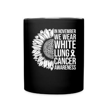 Lungenkrebs Awareness Sonnenblume - Tasse einfarbig - Schwarz - Vorne