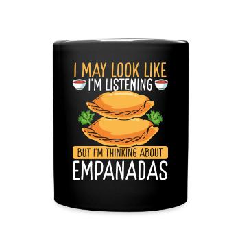 Empanada Making may look like listening Empanadas - Full Colour Mug - black - Front