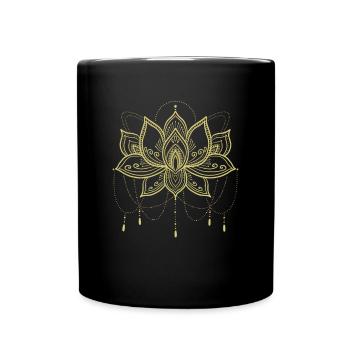 Namaste Yoga Zen Buddhism Meditation Lotus Mandala - Tasse einfarbig - Schwarz - Vorne