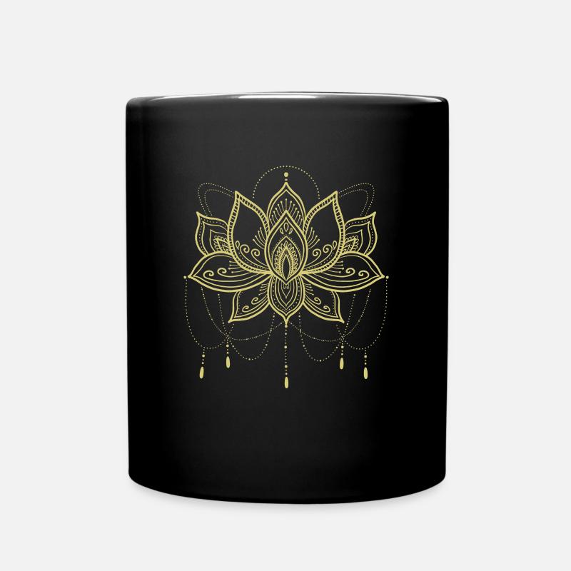 Namaste Yoga Zen Bouddhisme Méditation Lotus Mandala - Mug uni - noir