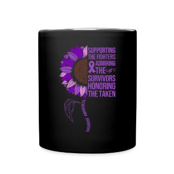 Überdosis Awareness Sonnenblume - Tasse einfarbig - Schwarz - Vorne