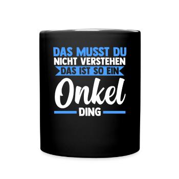 Patenonkel Pate Onkel - Tasse einfarbig - Schwarz - Vorne