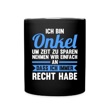 Patenonkel Pate Onkel - Tasse einfarbig - Schwarz - Vorne