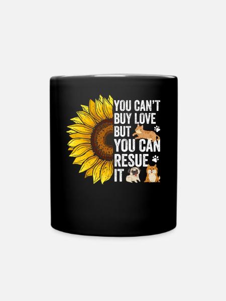 Tierrettung Sonnenblume - Tasse einfarbig - Schwarz
