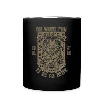 Lustige Weihnachten Motorrad Santa Biker Motorrad - Tasse einfarbig - Schwarz - Vorne