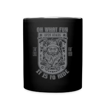 Lustige Weihnachten Motorrad Santa Biker Motorrad - Tasse einfarbig - Schwarz - Vorne