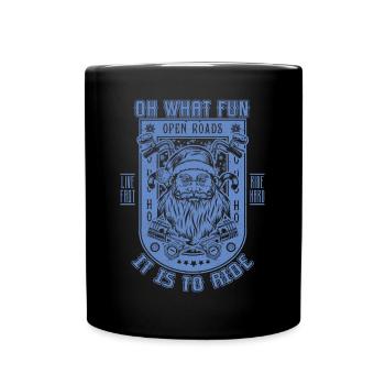 Lustige Weihnachten Motorrad Santa Biker Motorrad - Tasse einfarbig - Schwarz - Vorne