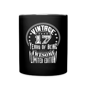 Vintage 17 Years Of Being Awesome Limited Edition - Full Colour Mug - black - Front