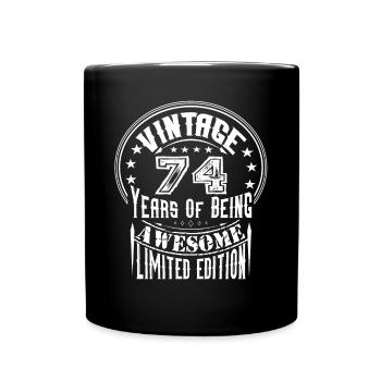 Vintage 74 Years Of Being Awesome Limited Edition - Full Colour Mug - black - Front