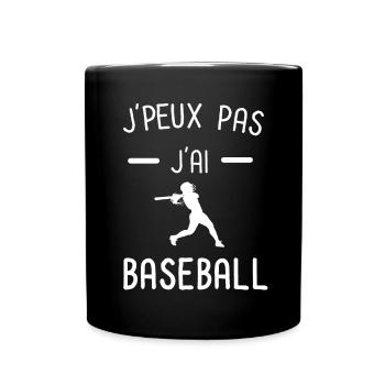 je peux pas j'ai baseball sport femme - Mug uni - noir - Devant