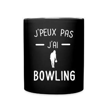 je peux pas j'ai bowling femme - Mug uni - noir - Devant