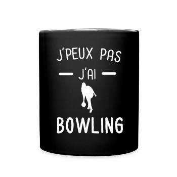 je peux pas j'ai bowling sport femme - Mug uni - noir - Devant