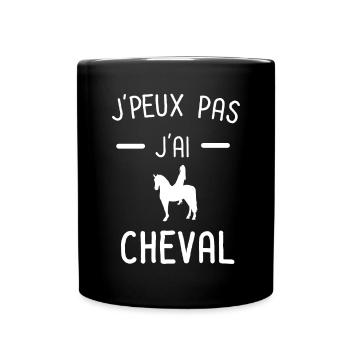 je peux pas j'ai cheval femme - Mug uni - noir - Devant