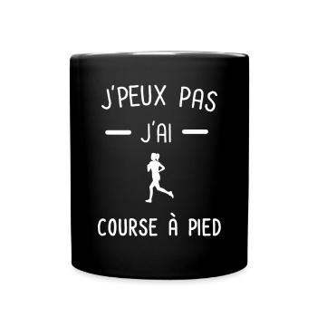 je peux pas j'ai course à pied femme - Mug uni - noir - Devant