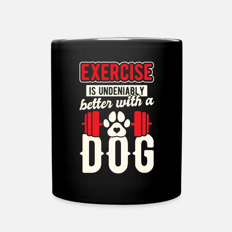 Fitness Hund Workout - Tasse einfarbig - Schwarz