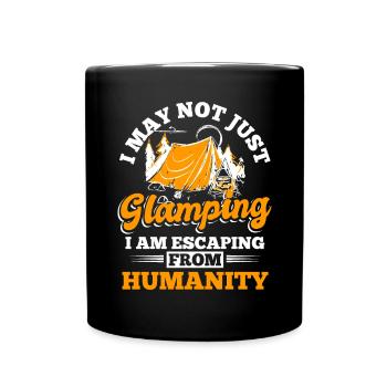 Glamping Glamper Camper - Tasse einfarbig - Schwarz - Vorne