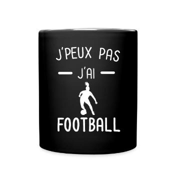 je peux pas j'ai football sport femme - Mug uni - noir - Devant