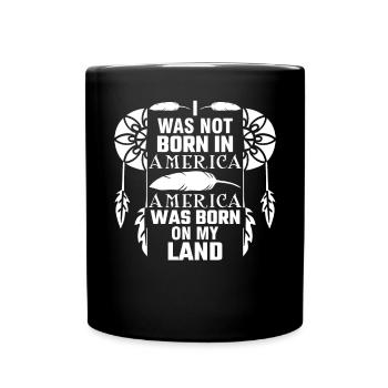 Ich wurde nicht in Amerika geboren, in der amerika - Tasse einfarbig - Schwarz - Vorne